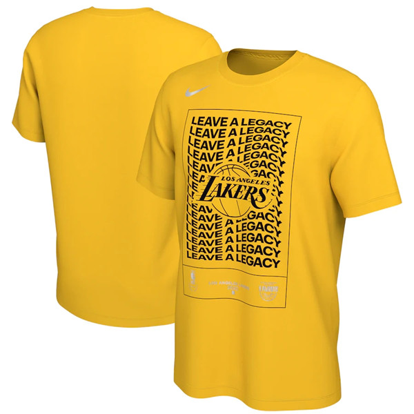 Men's Los Angeles Lakers Gold 2020 NBA Playoffs Bound Mantra NBA T-Shirt